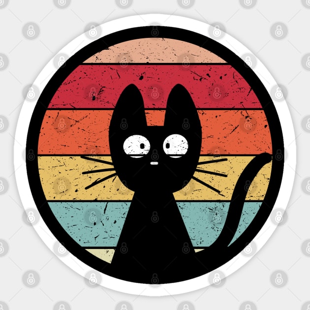 Retro Black Cat Lover Vintage Style Cats Cute Kitty Gift Sticker by Ray E Scruggs